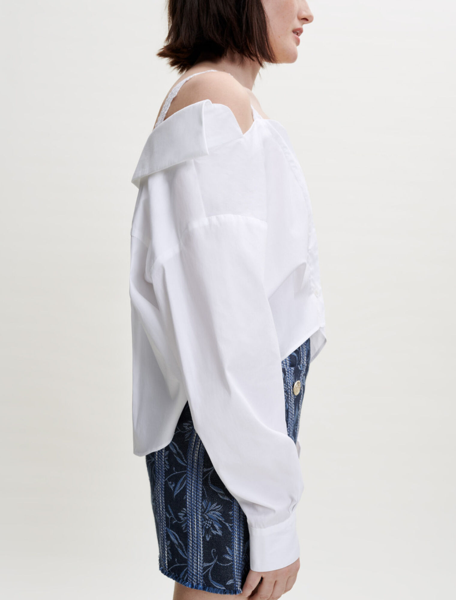 Camicia in pizzo trompe l'oeil