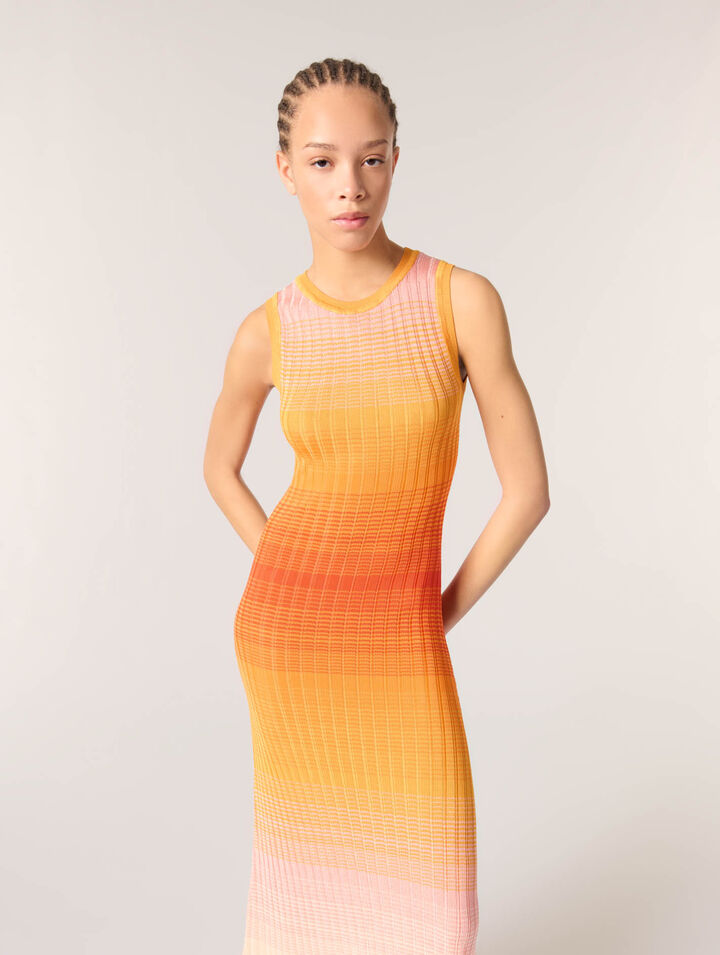 Abito lungo in maglia tie&dye
