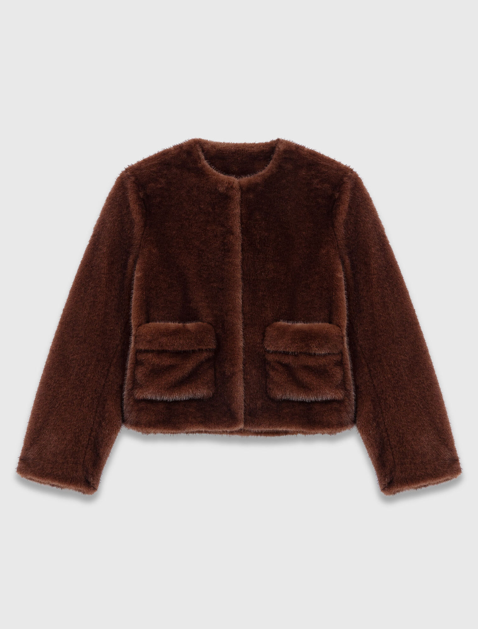 Cappotto corto in ecopelliccia