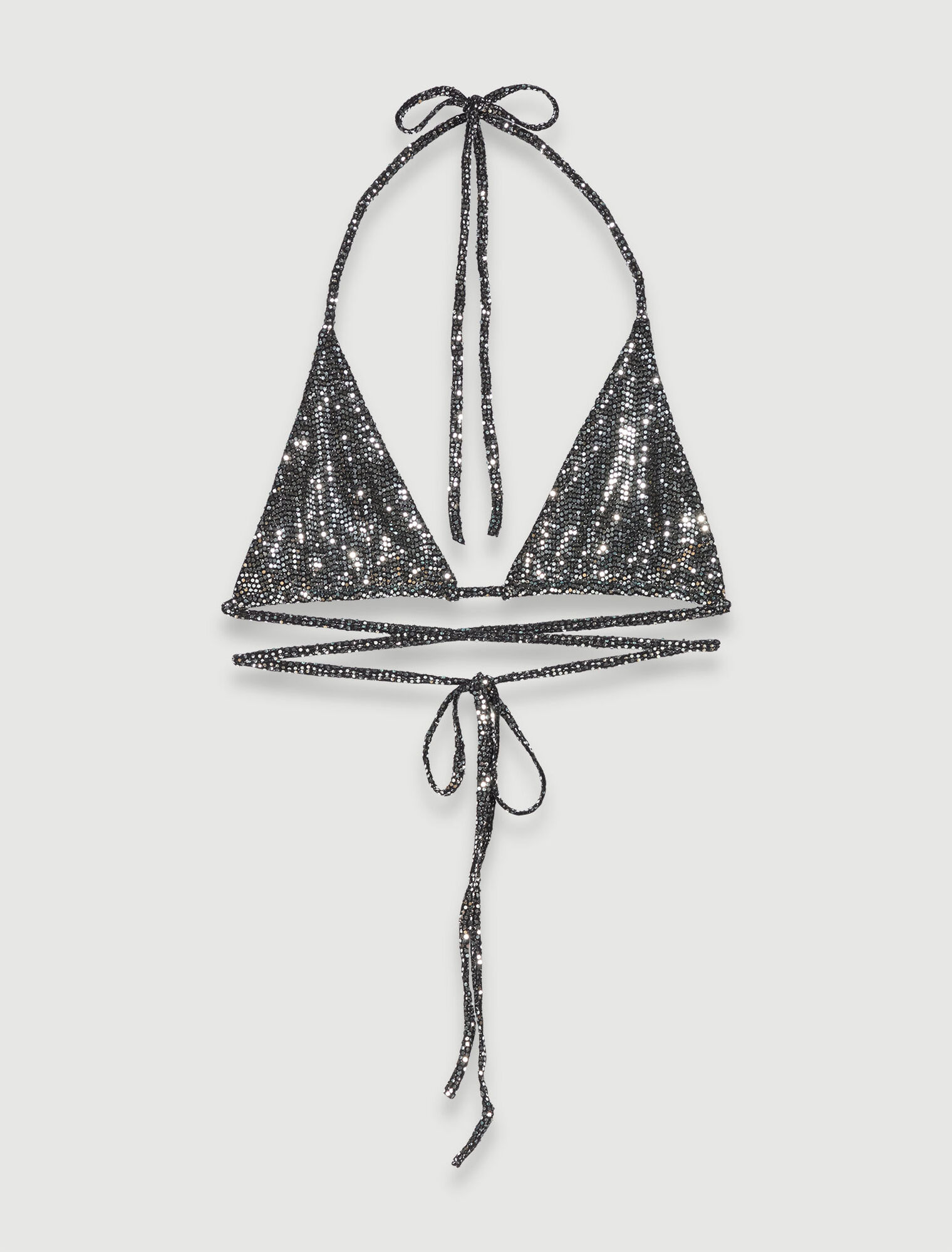 Top a triangolo con glitter
