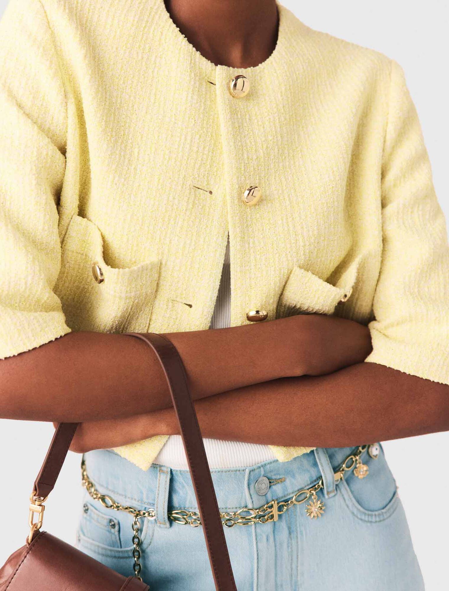 Giacca a maniche corte in tweed