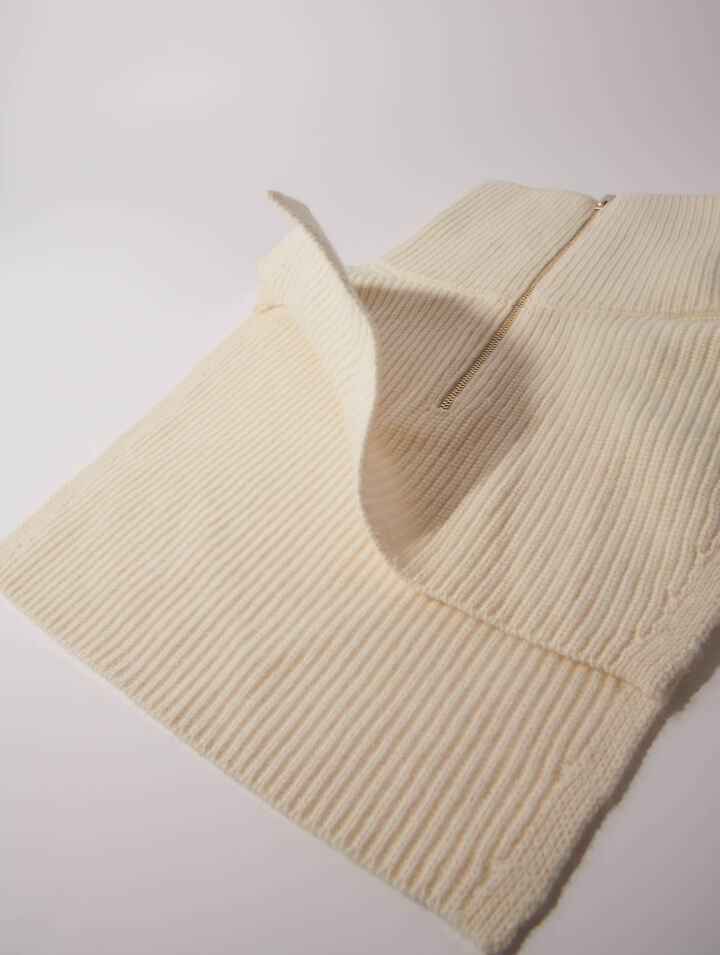 Collo con zip in lana e cashmere