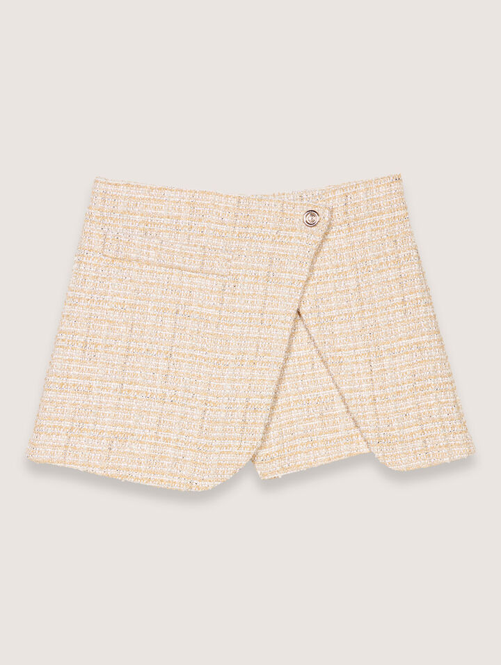Shorts trompe l'œil in tweed