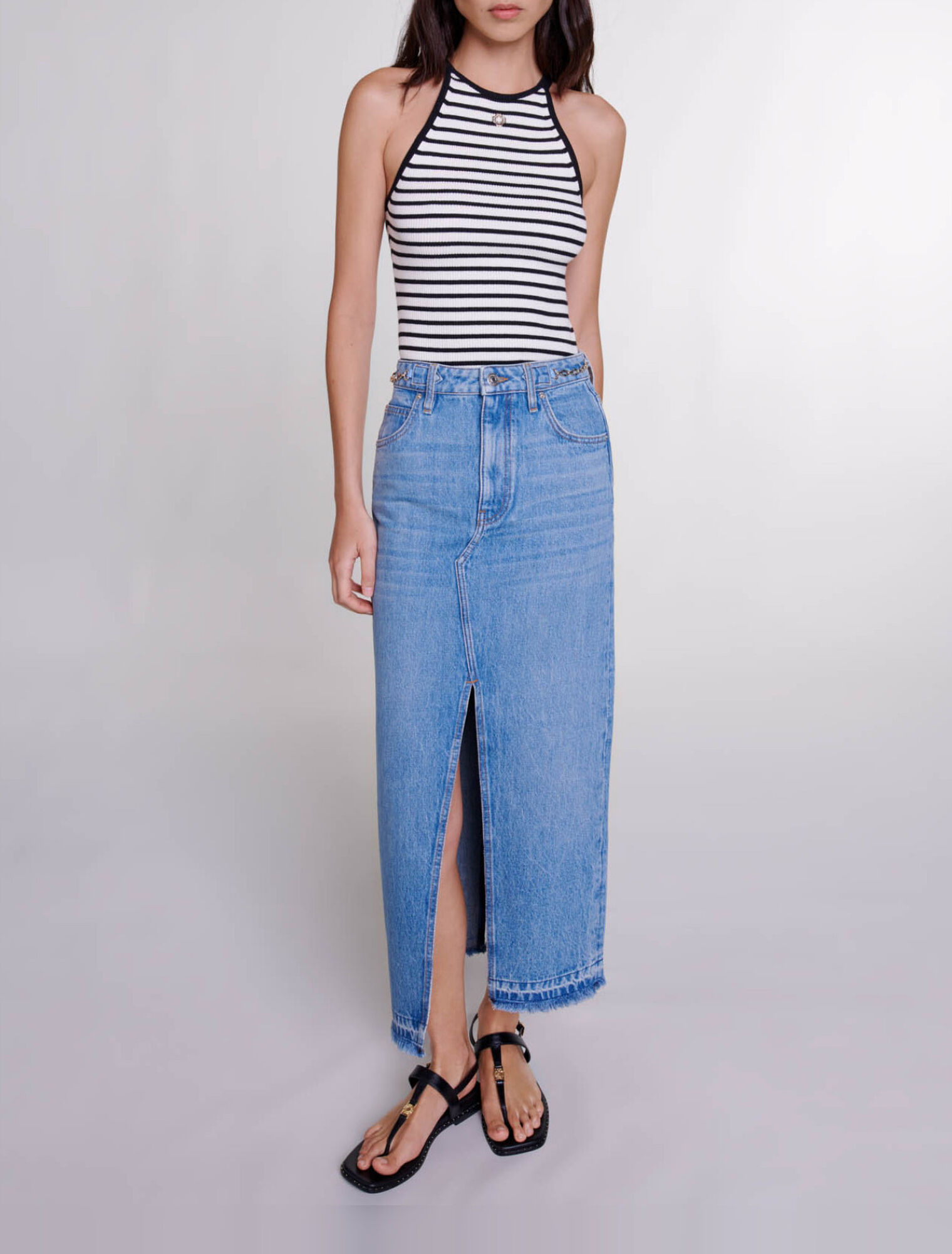 Gonna lunga in denim