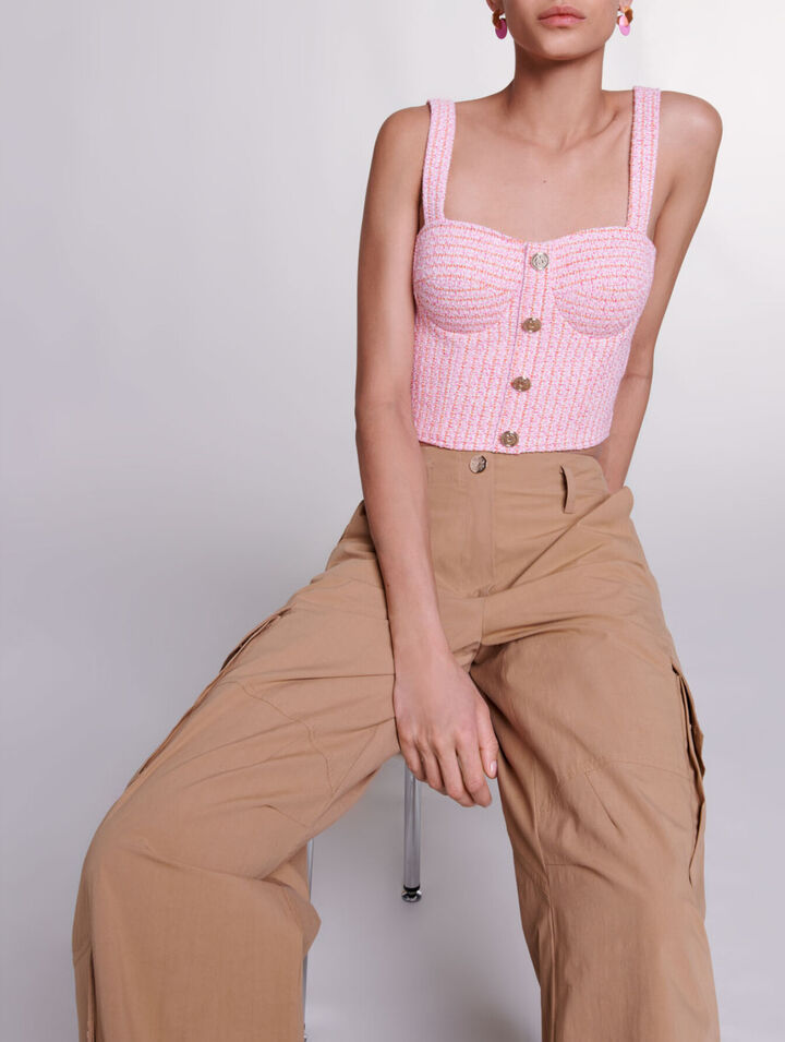 Crop top in tweed