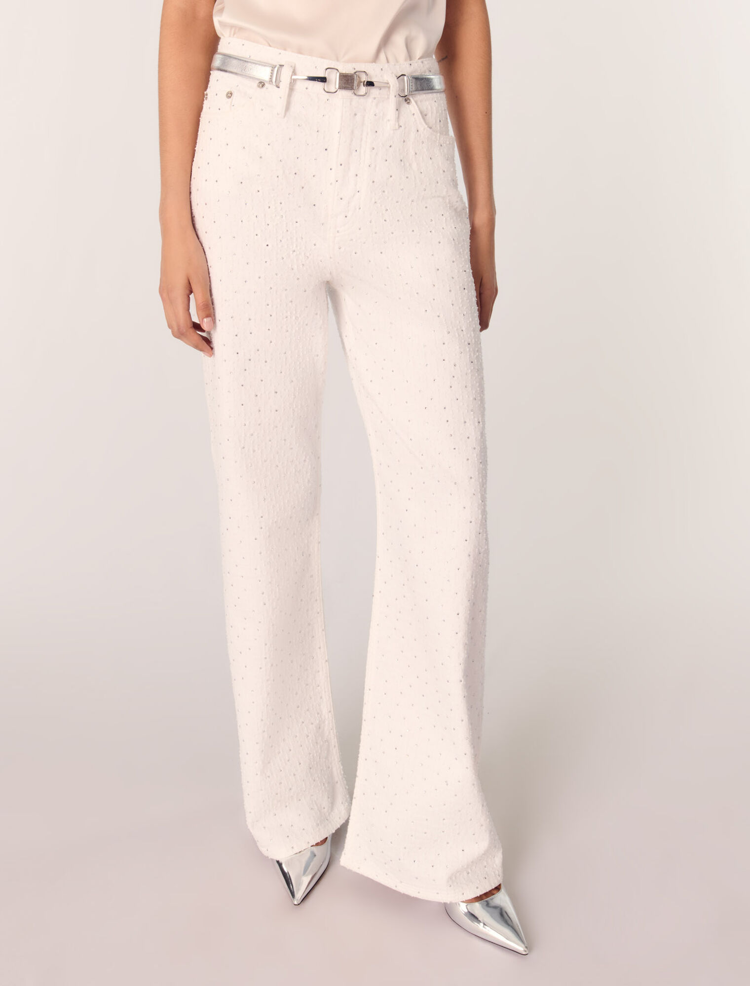 Jeans larghi dettagli glitterati
