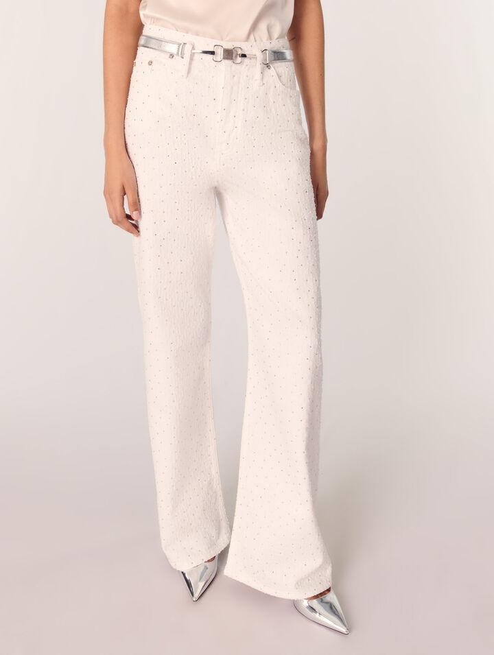 Jeans larghi dettagli glitterati