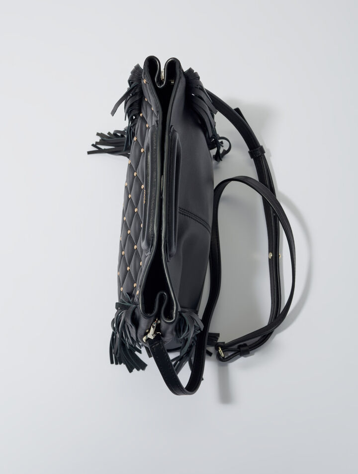 Borsa M pelle trapuntata borchiata