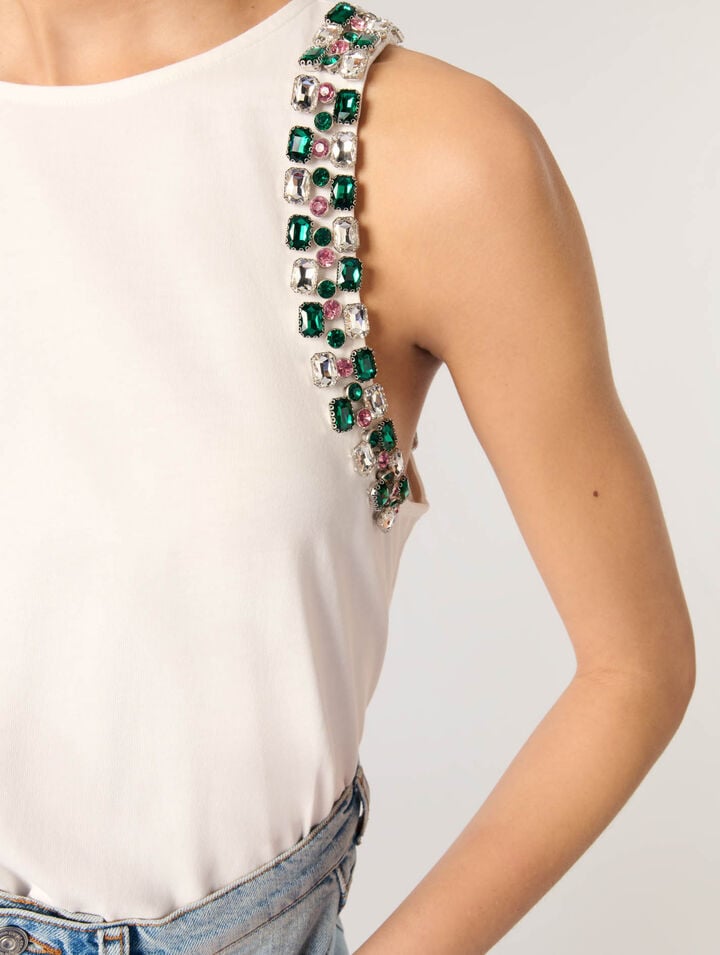 Canottiera con strass
