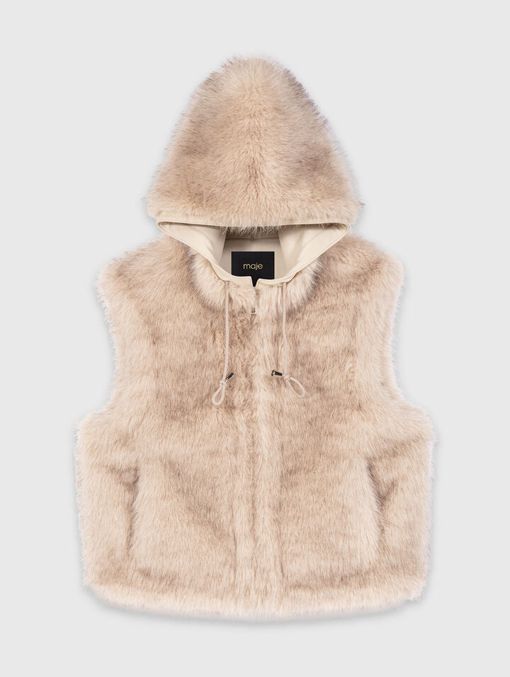 Giacca corta in ecopelliccia