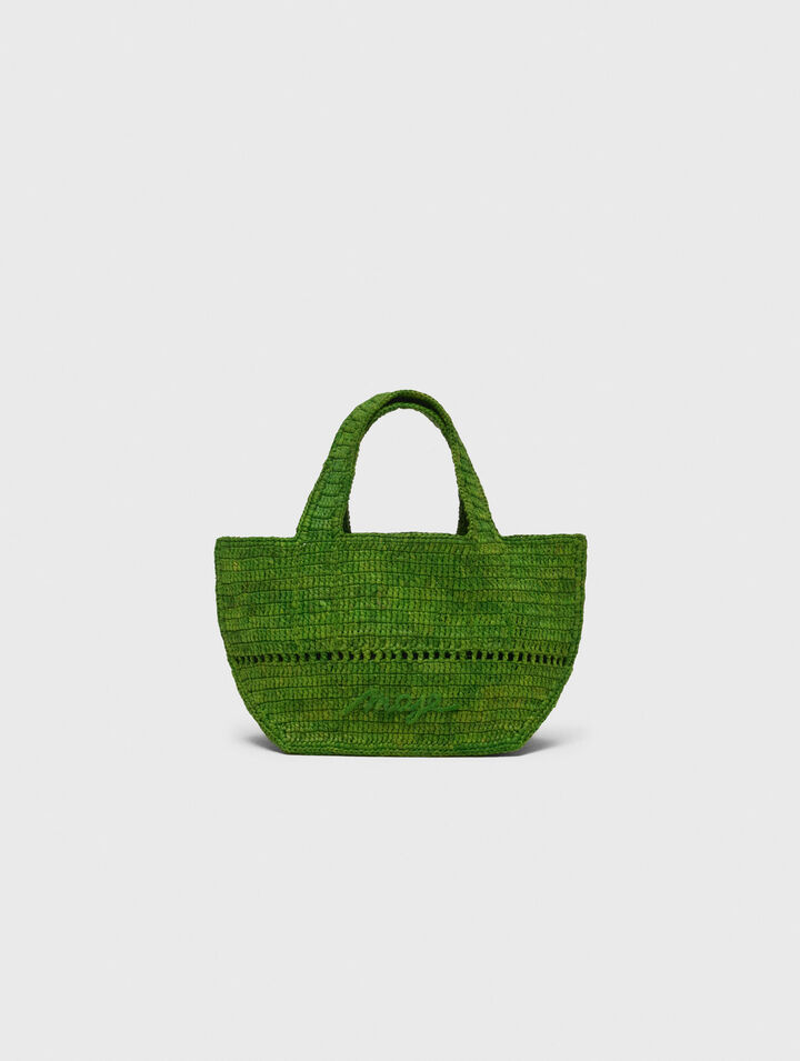 Mini shopping bag in rafia naturale