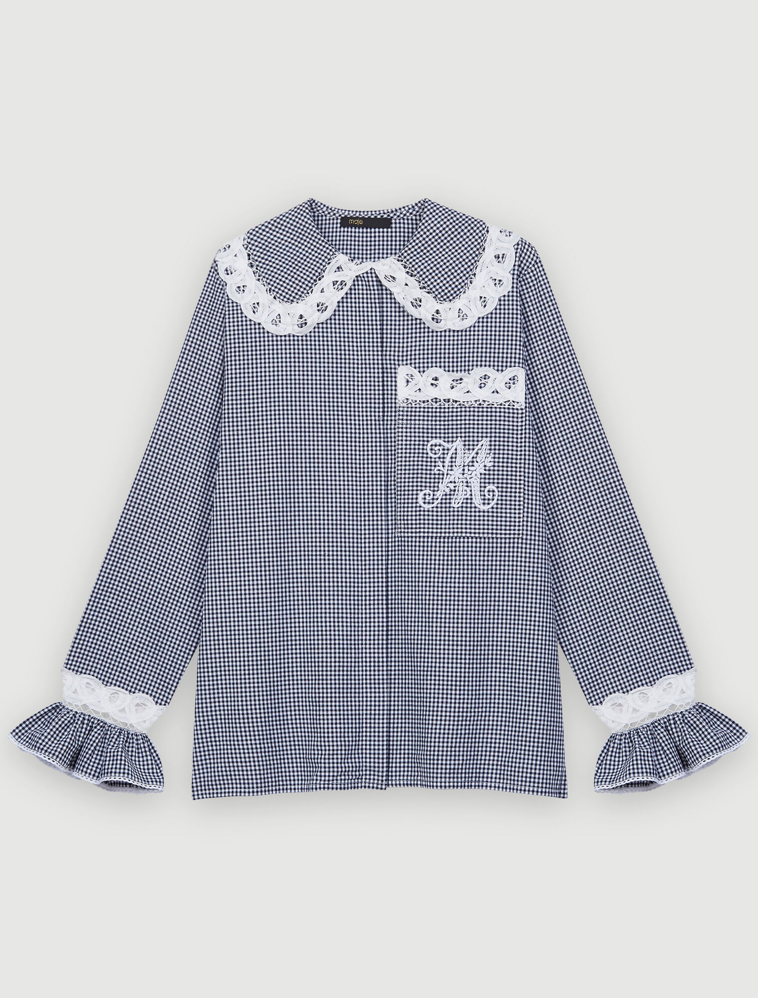 Camicia in pizzo e percalle
