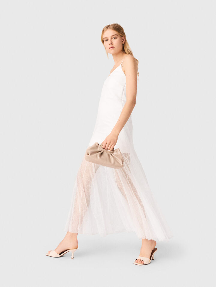 Abito in taffet&agrave; e pizzo