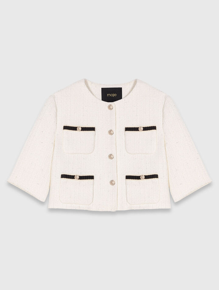 Giacca corta in tweed lurex