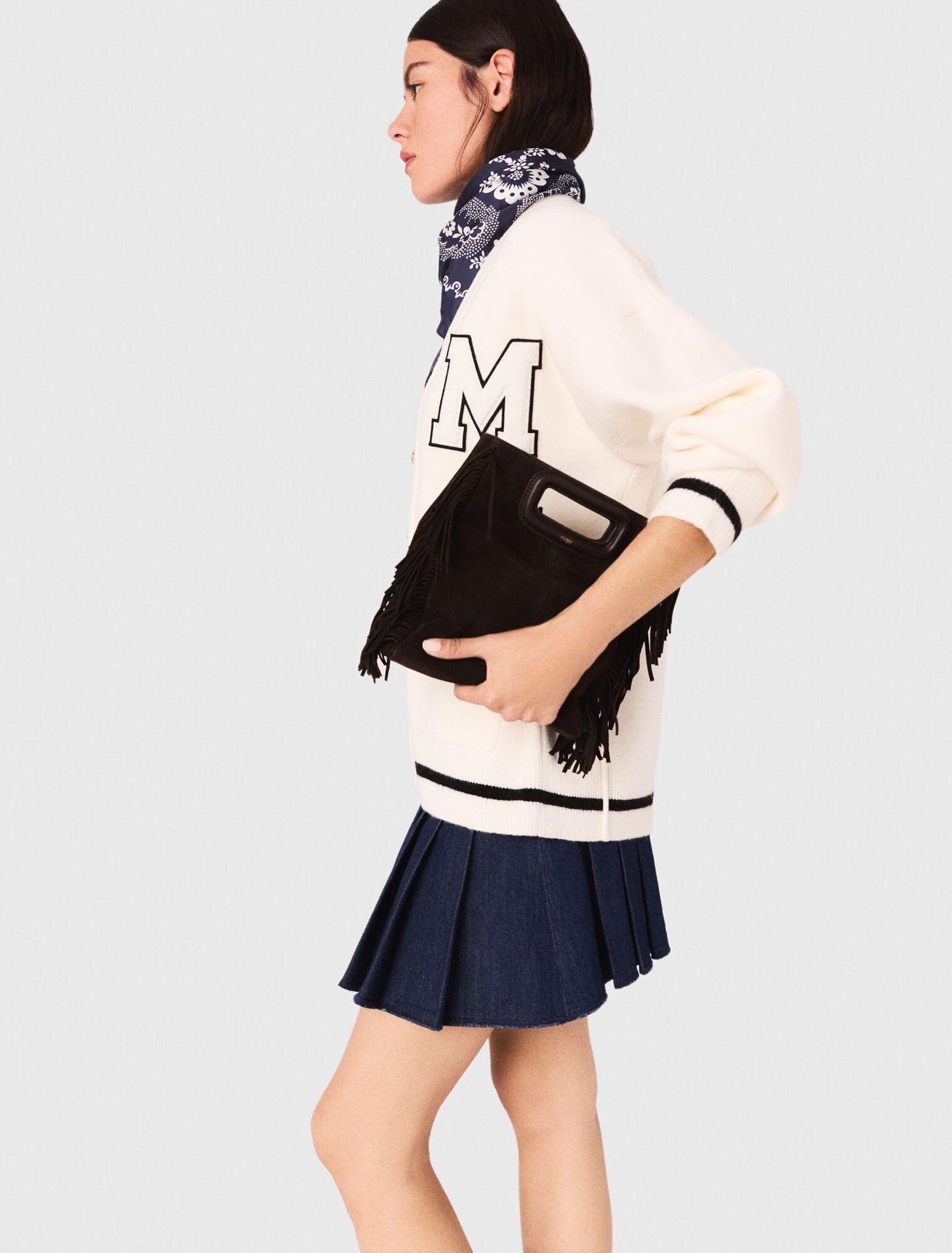 Cardigan lungo con ricamo