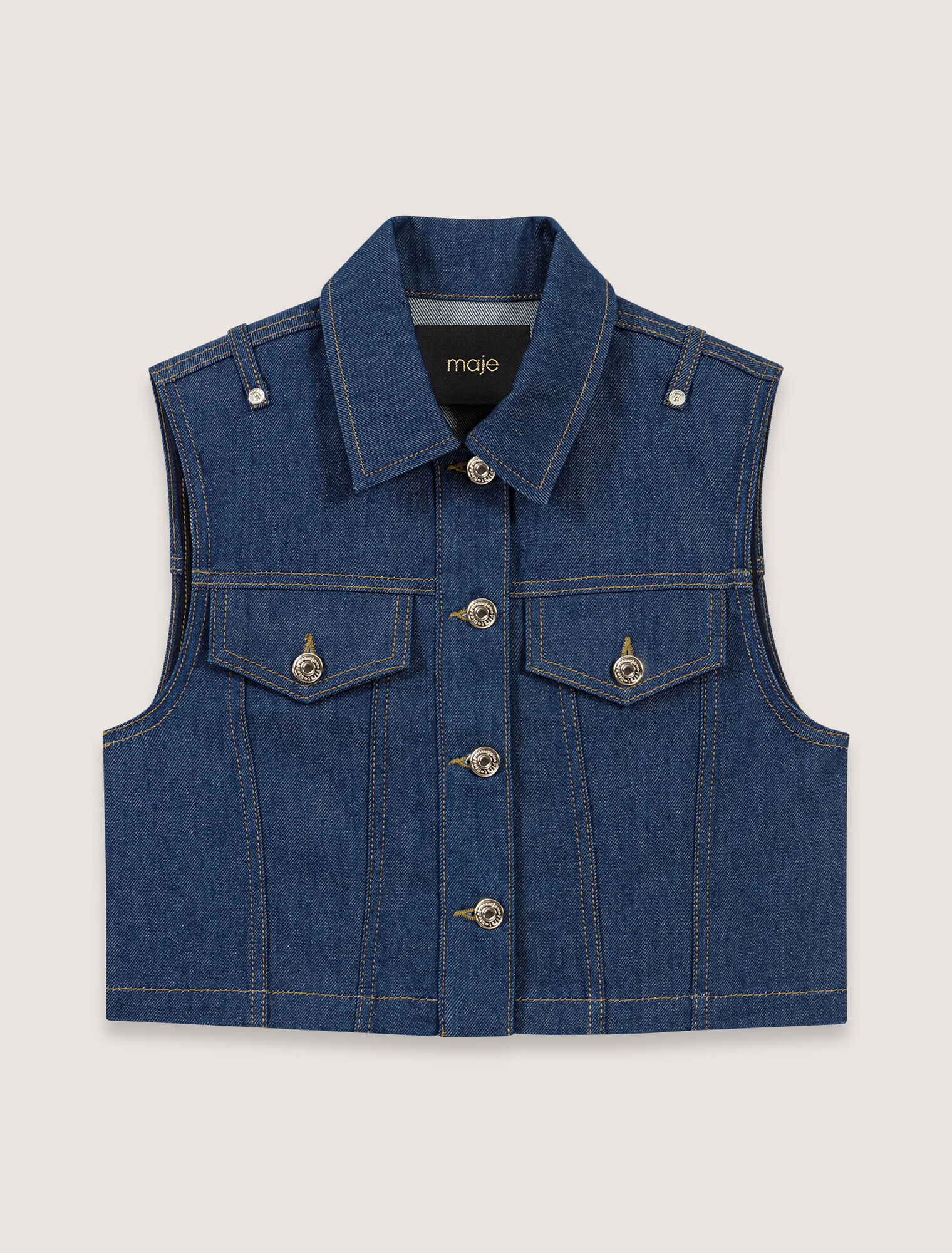 Panciotto corto in denim