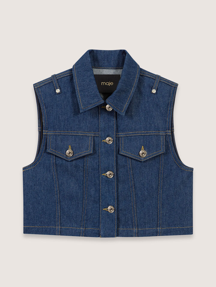 Panciotto corto in denim