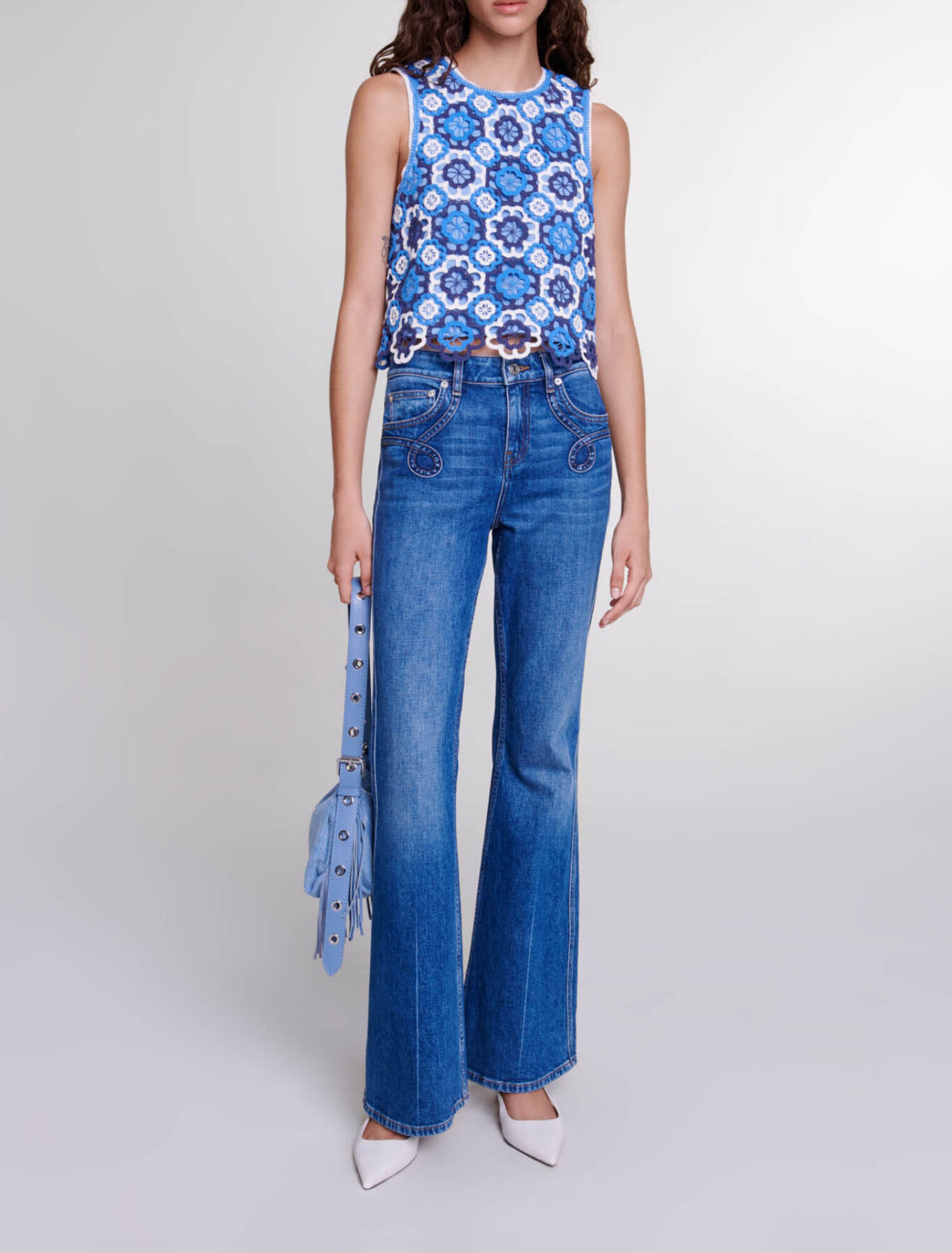 Top tricolor in crochet