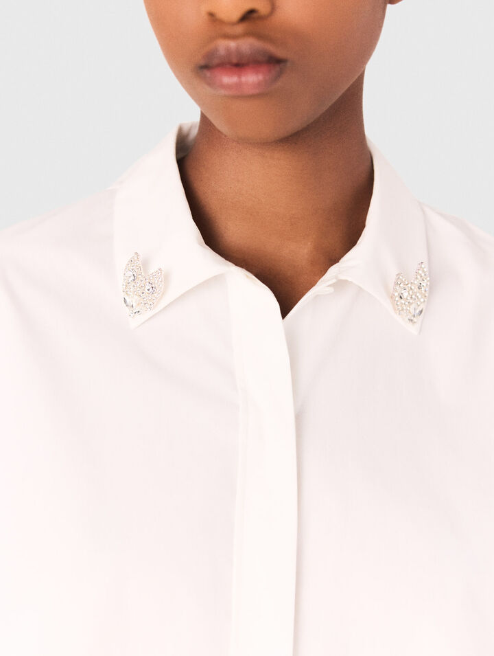 Camicia corta con dettagli gioiello