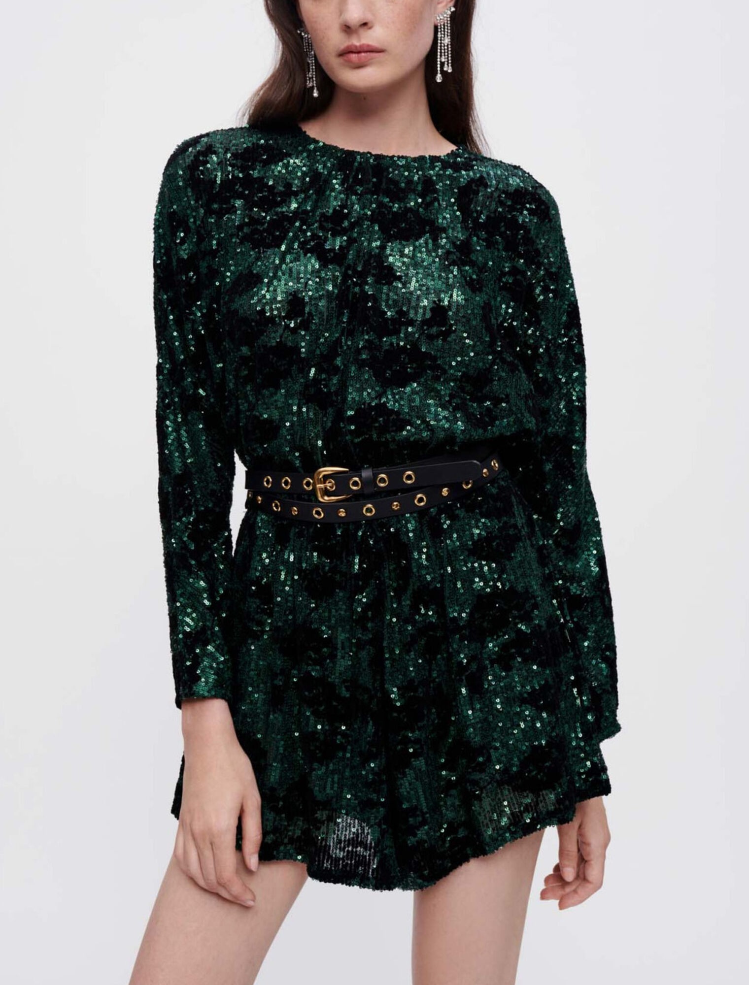 Tuta pantalone in paillettes