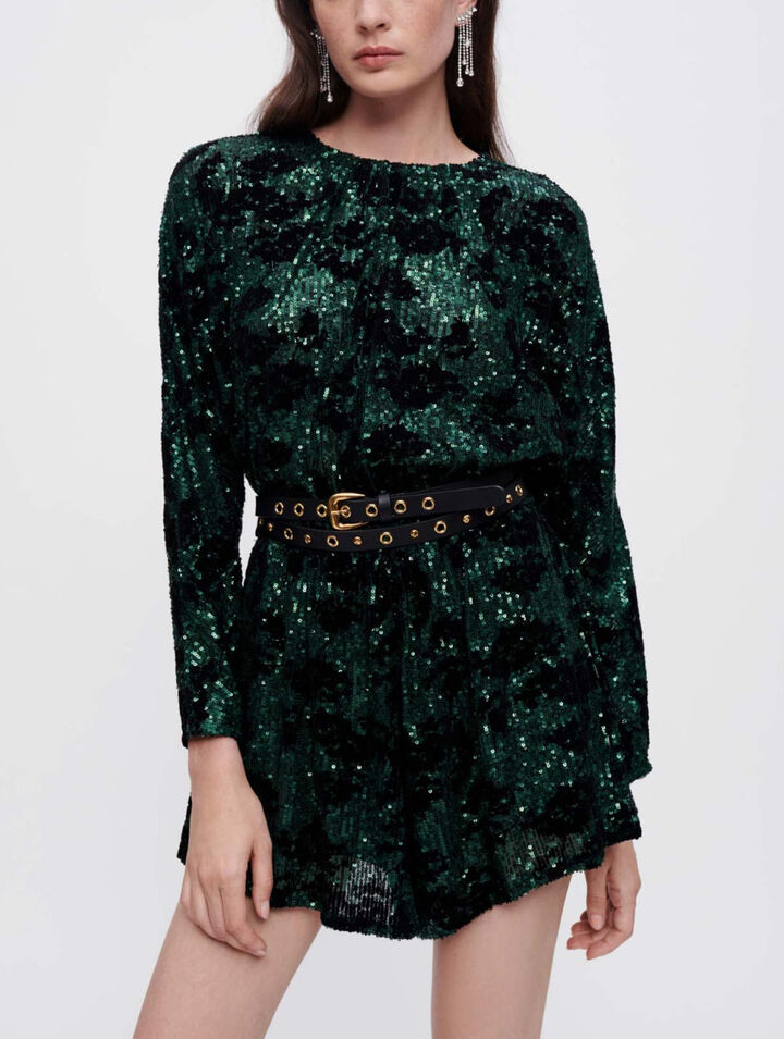 Tuta pantalone in paillettes
