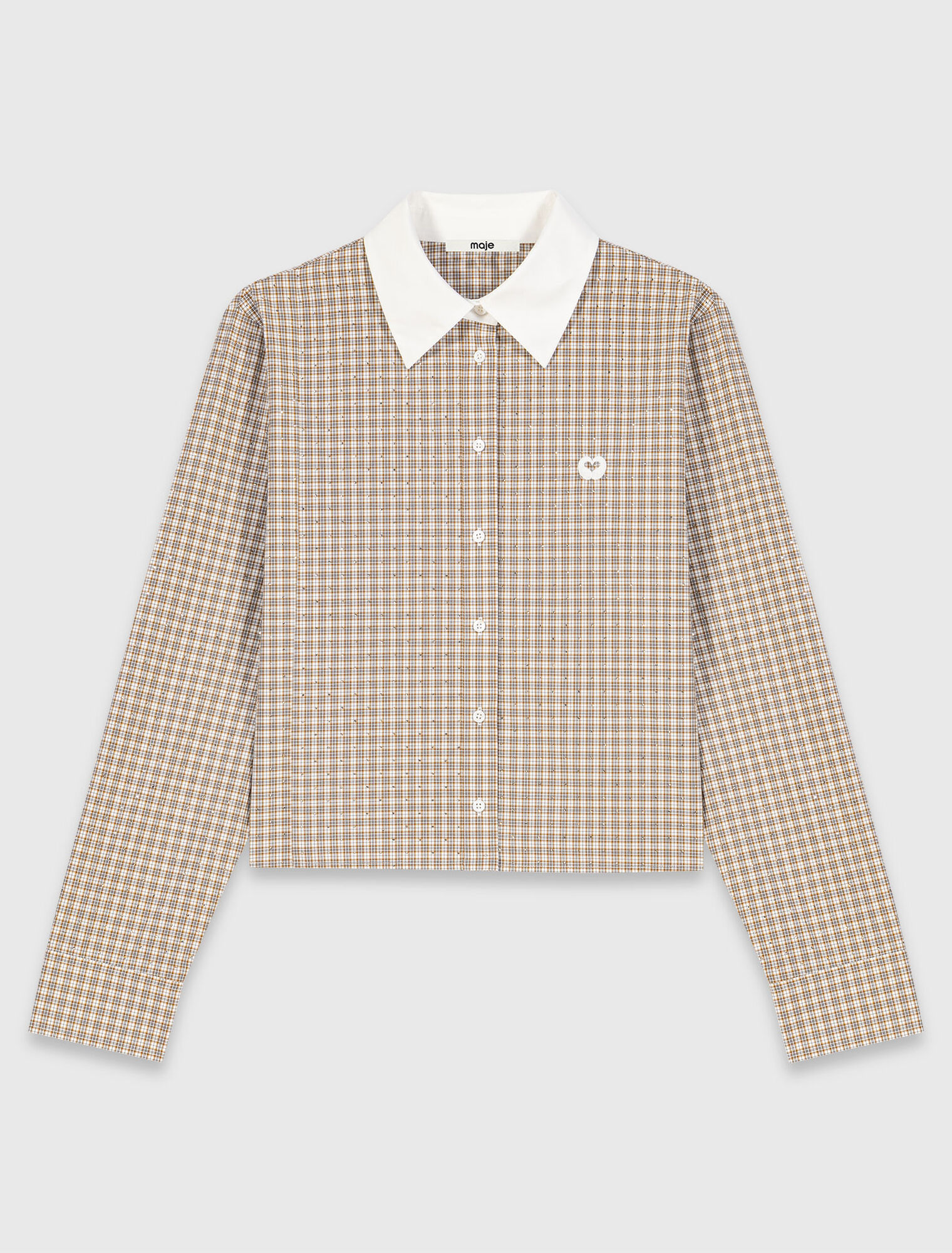 Camicia corta a quadri glitterata