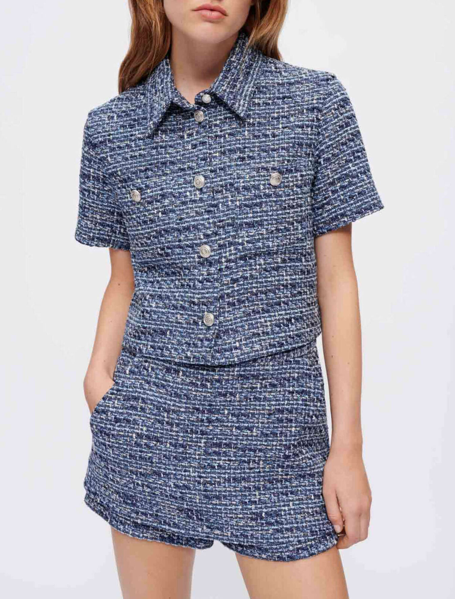 Camicia in tweed screziato