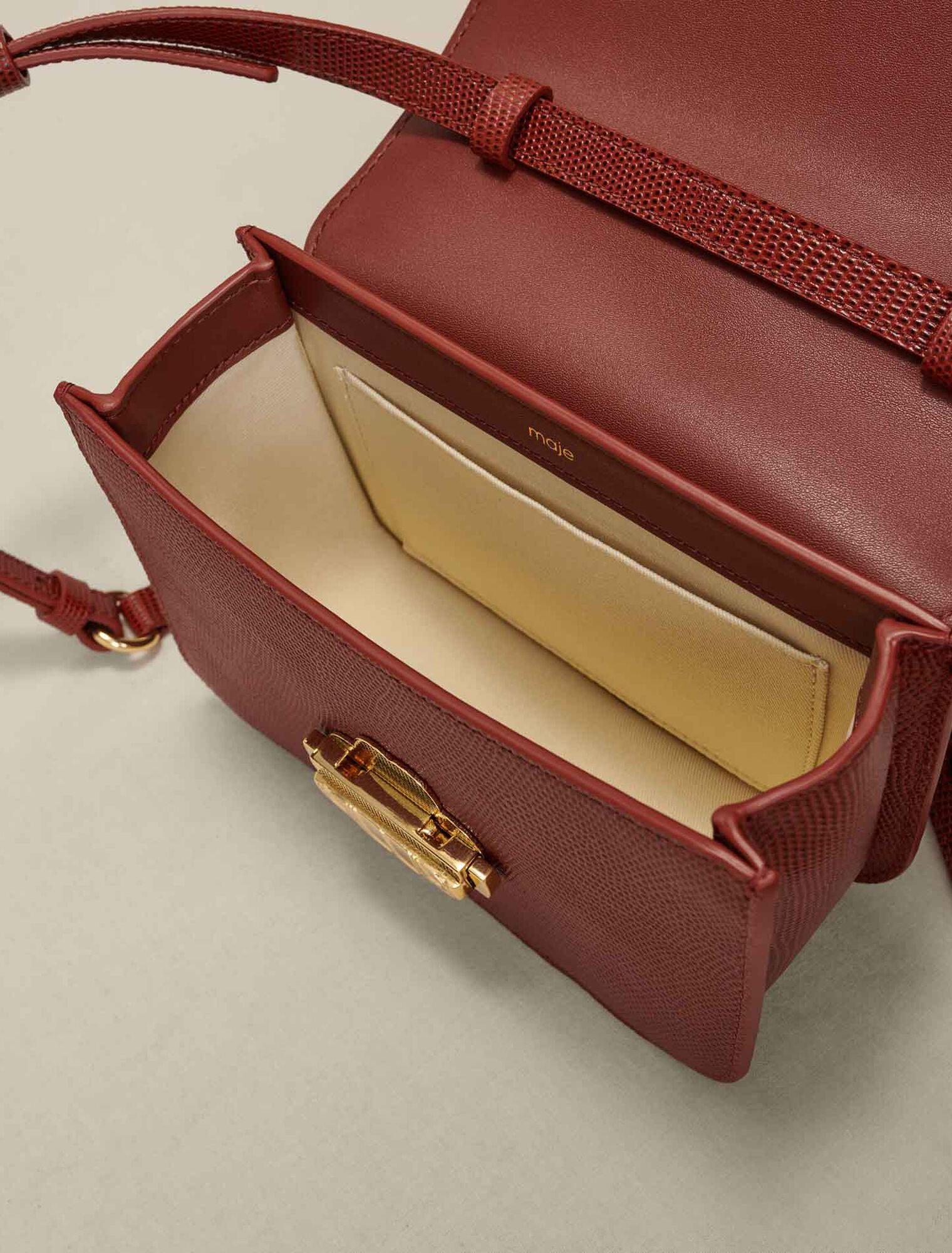 Borsa Clover in pelle effetto lucertola