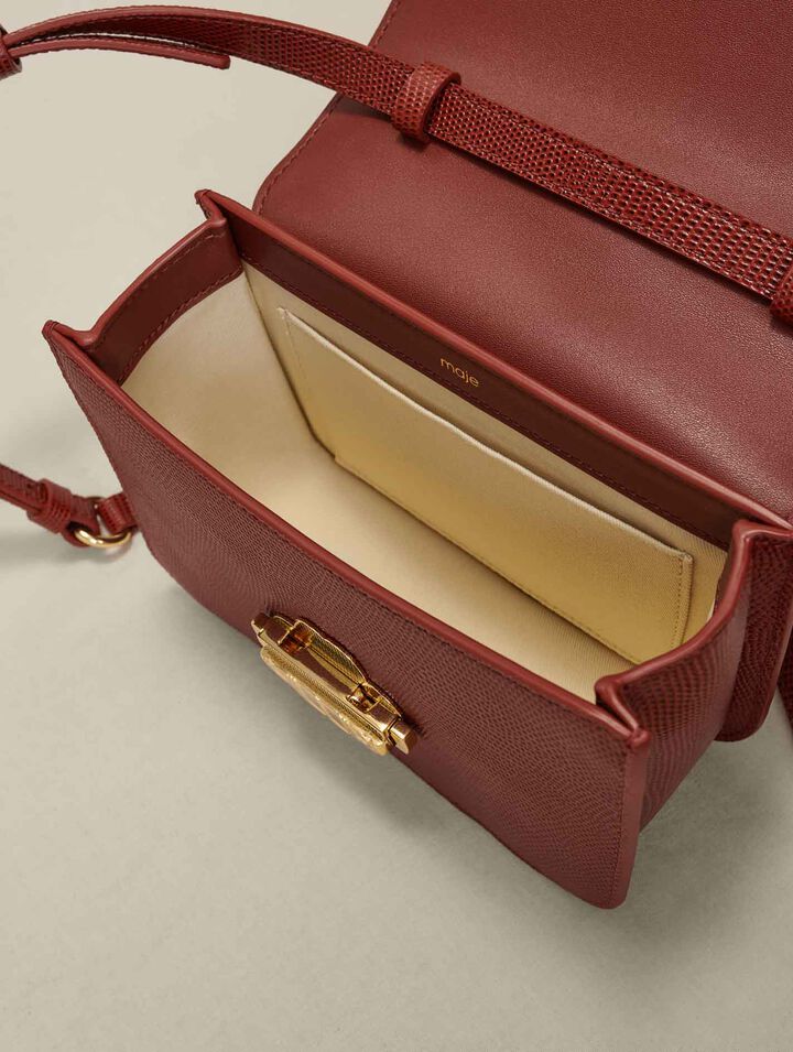 Borsa Clover in pelle effetto lucertola