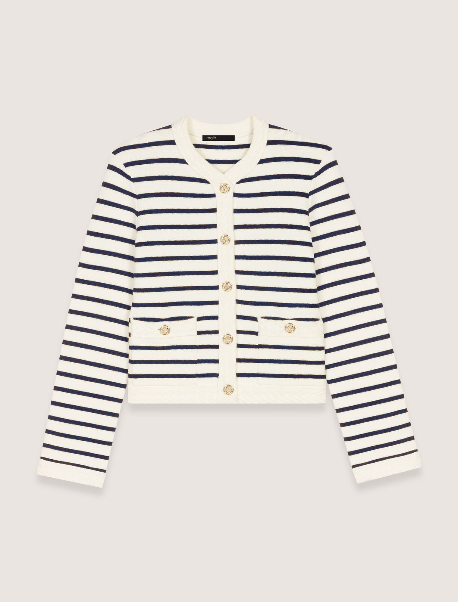Cardigan in maglia a righe