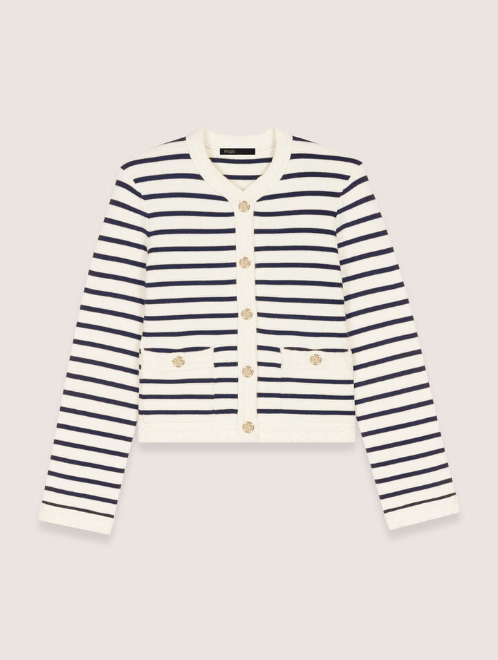 Cardigan in maglia a righe