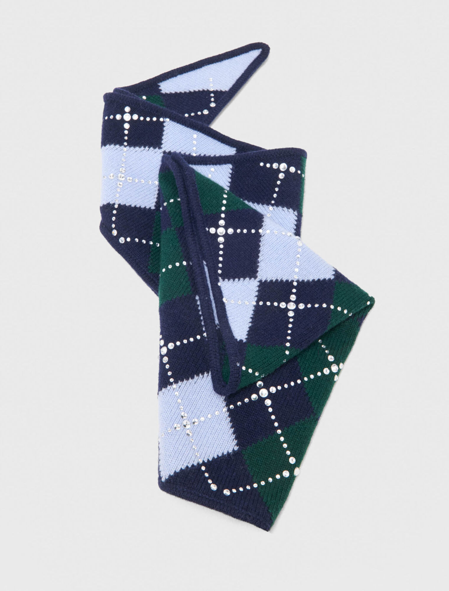Foulard triangolare argyle in lana