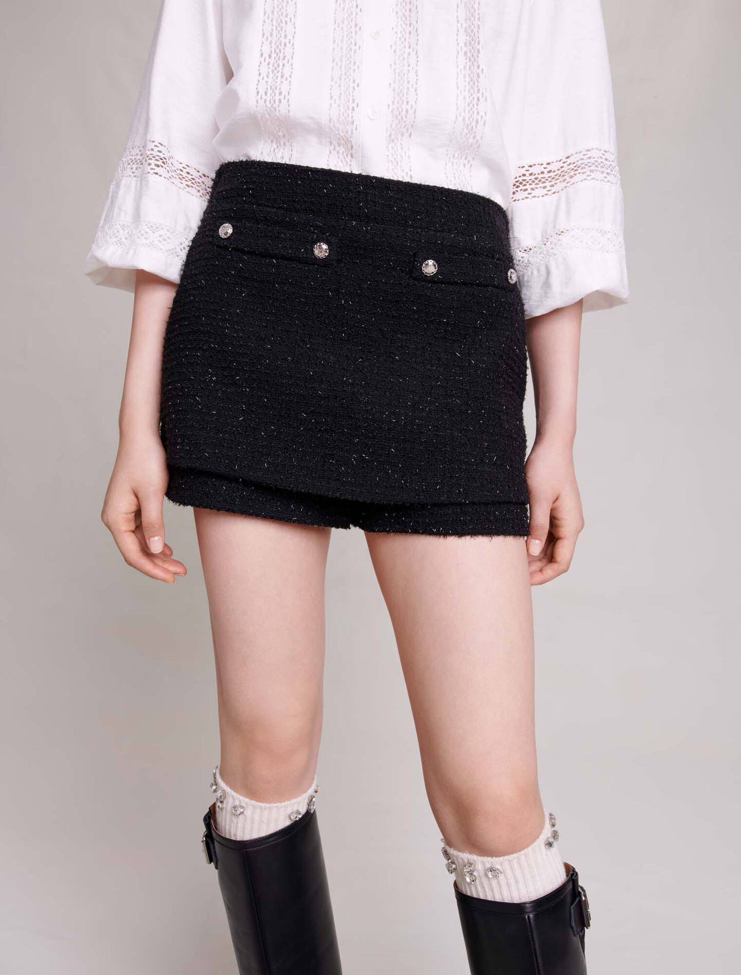 Shorts in tweed