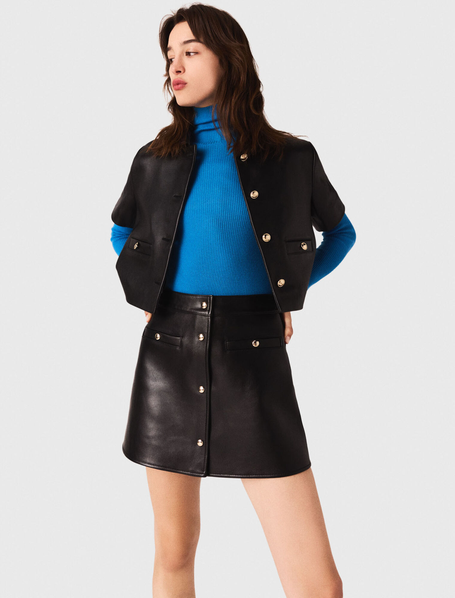 Giacca corta in pelle