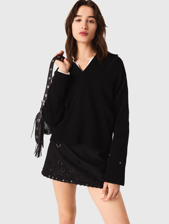 Cardigan con colletto polo aperto