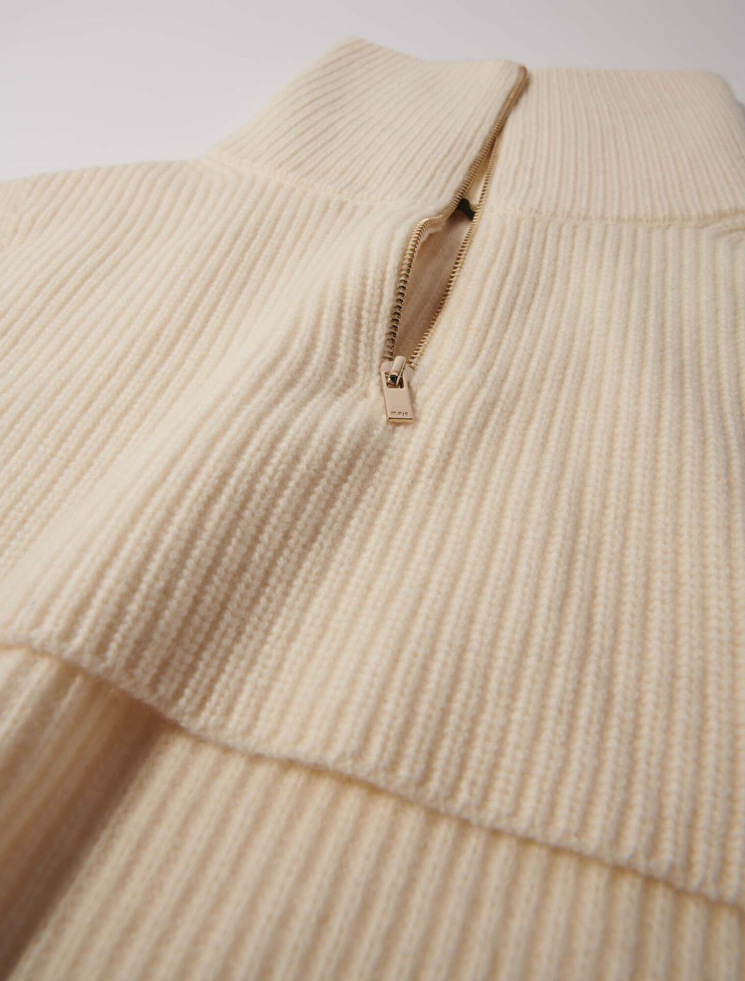 Collo con zip in lana e cashmere
