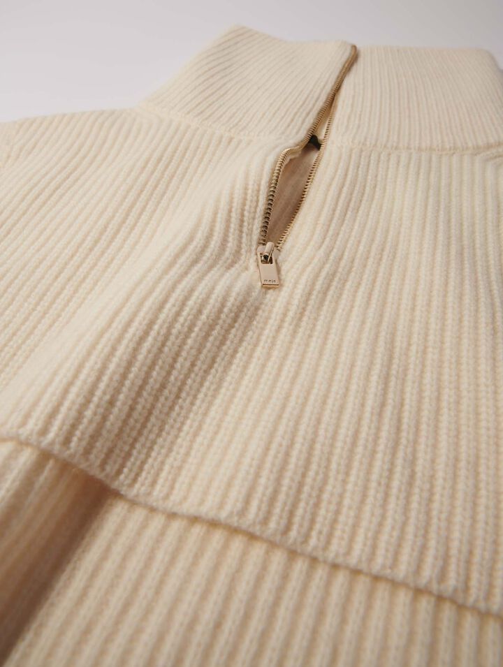 Collo con zip in lana e cashmere