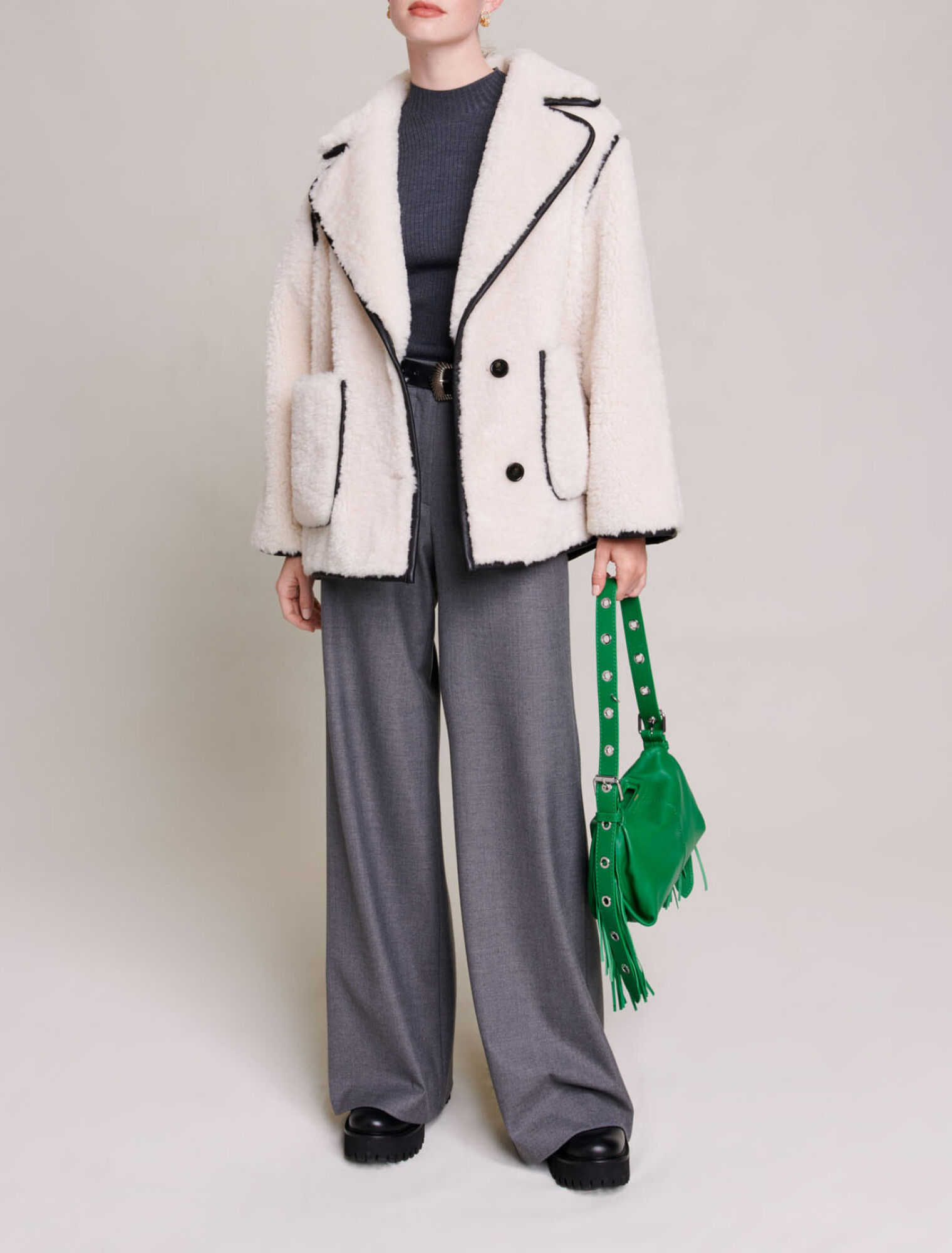 Cappotto corto in ecopelliccia