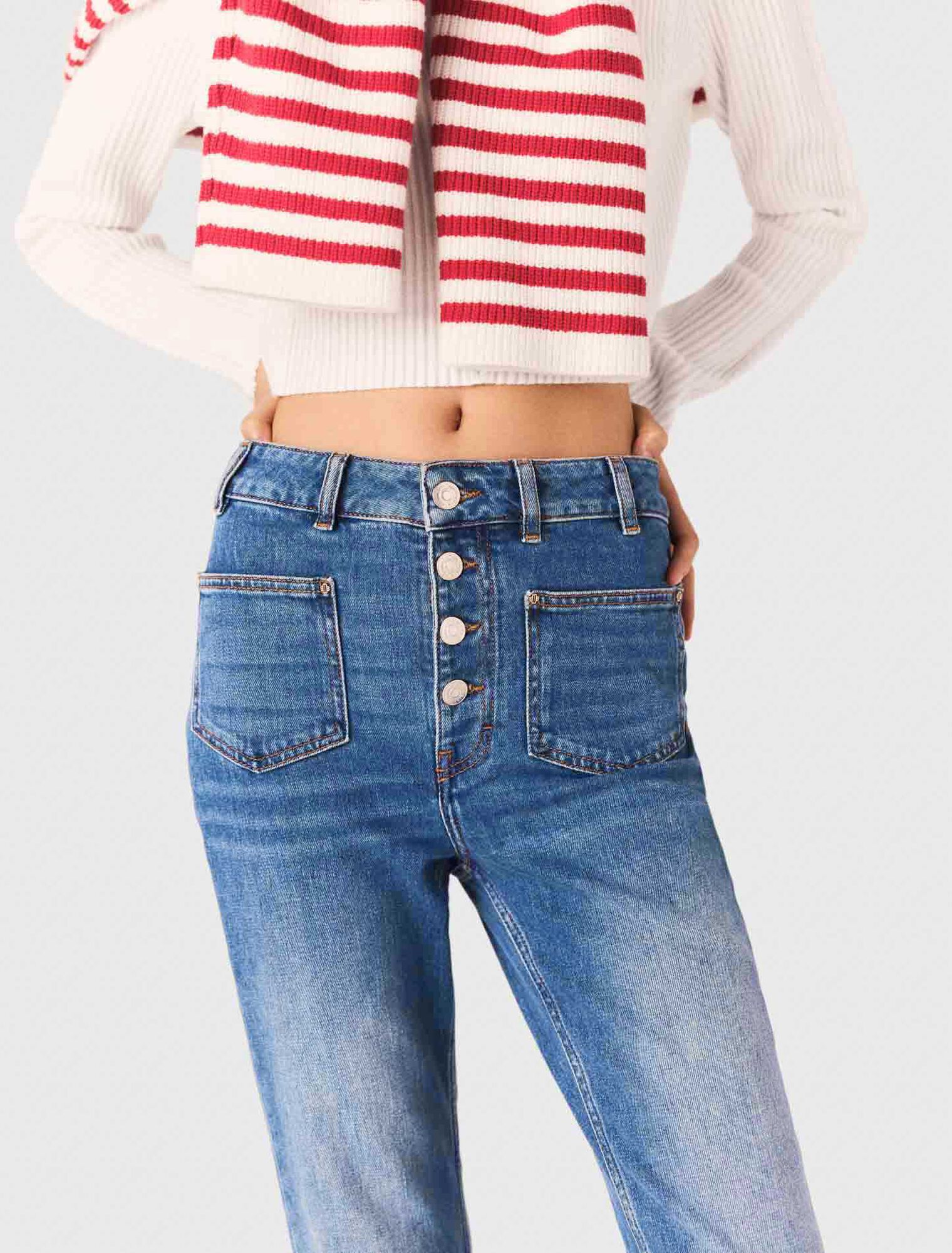 Jeans in denim con tasche