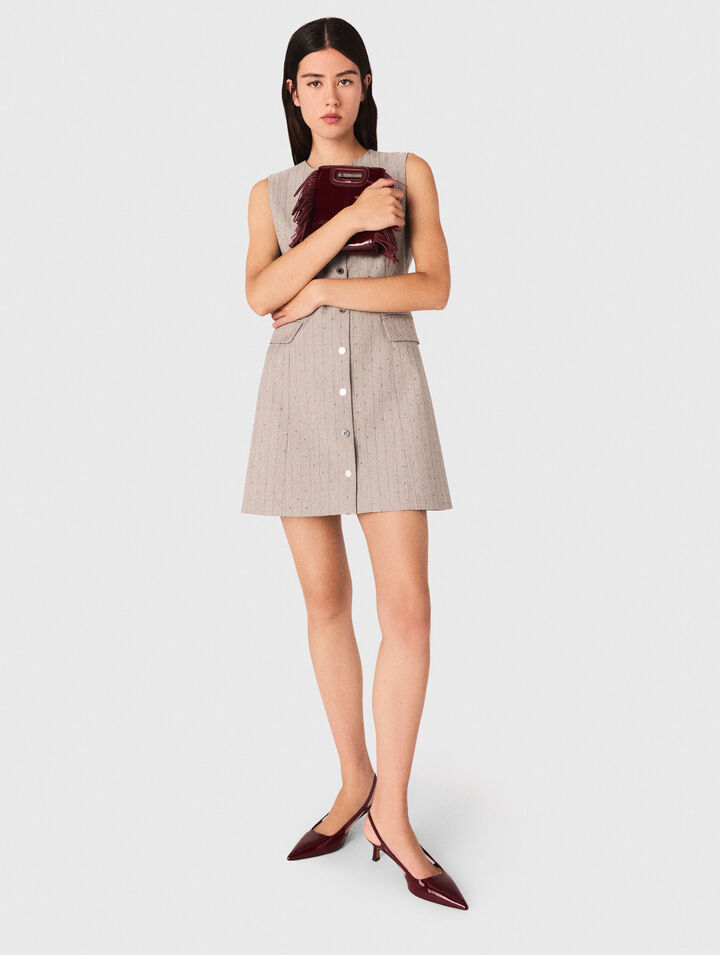 Abito tailleur corto con strass