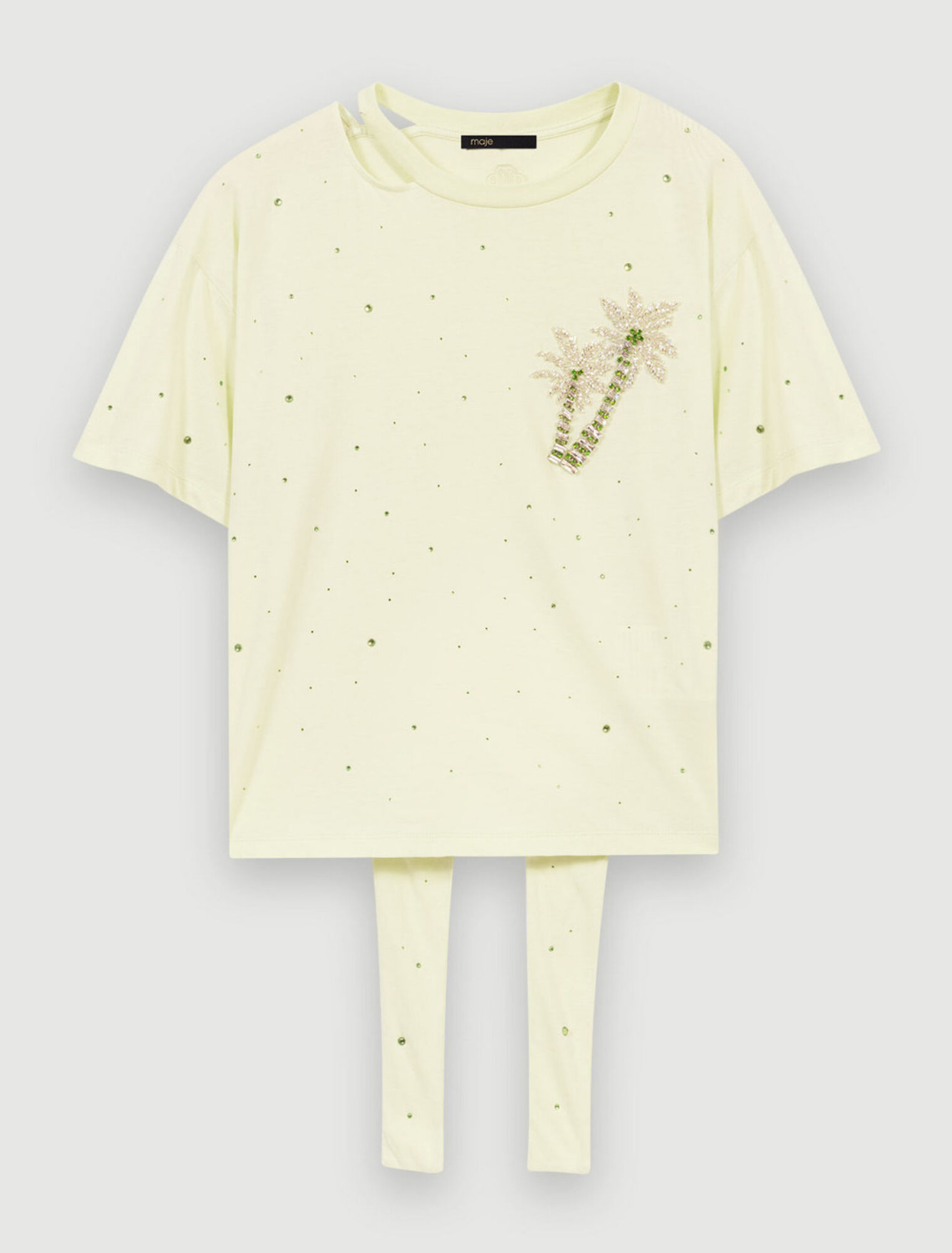T-shirt con cristalli di palma
