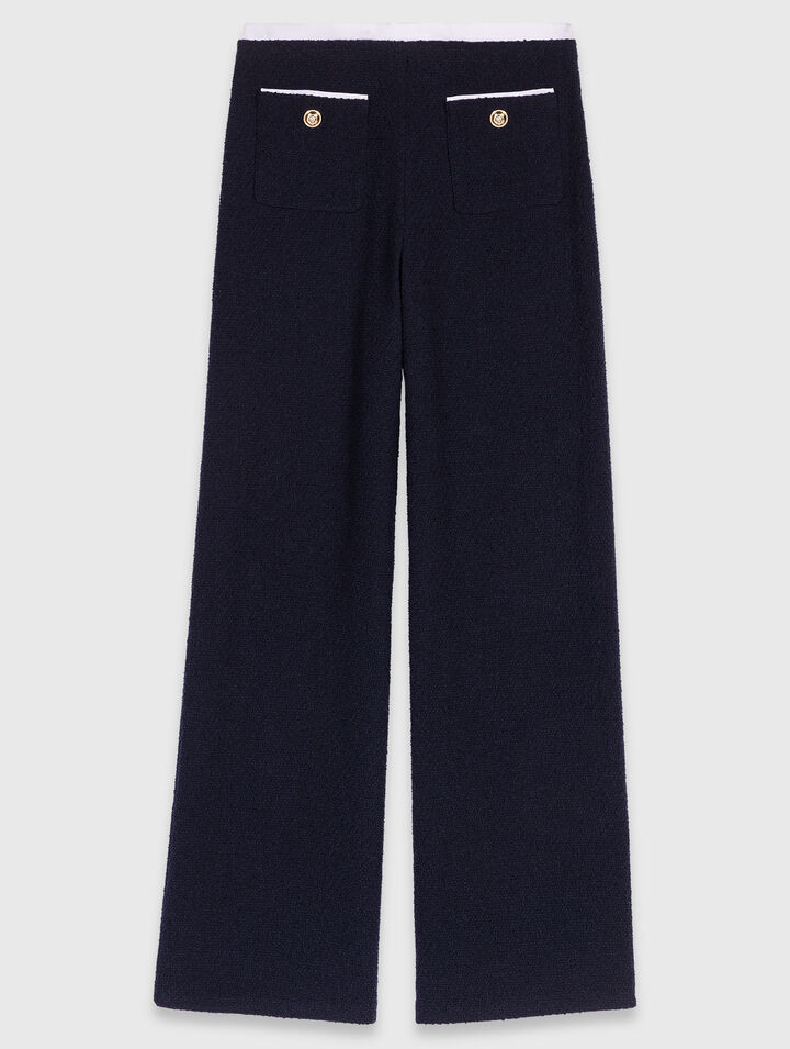 Pantaloni dritti in tweed