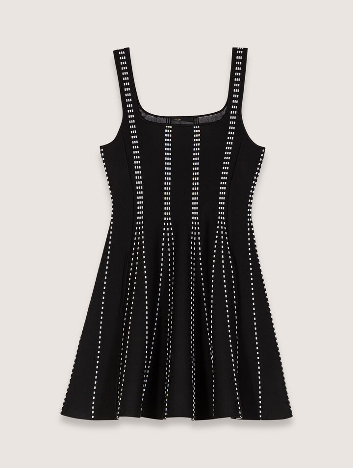 Abito corto in maglia jacquard