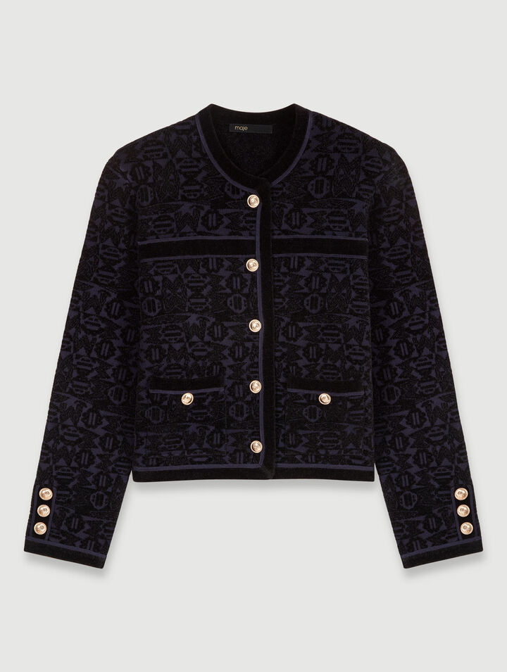 Cardigan in maglia vellutata