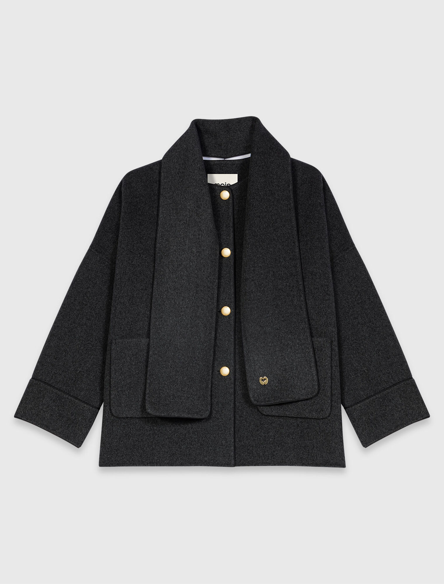 Cappotto con sciarpa rimovibile