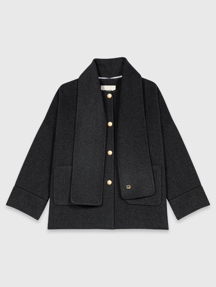 Cappotto con sciarpa rimovibile