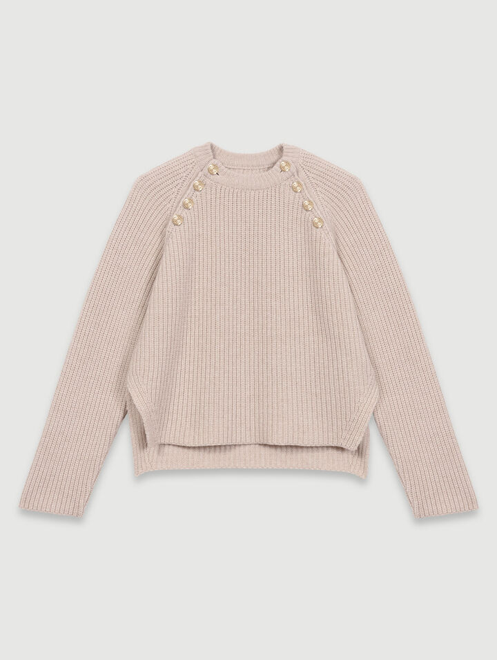 Maglione a coste in lana