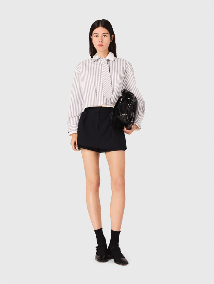 Camicia a righe glitterata con cravatta