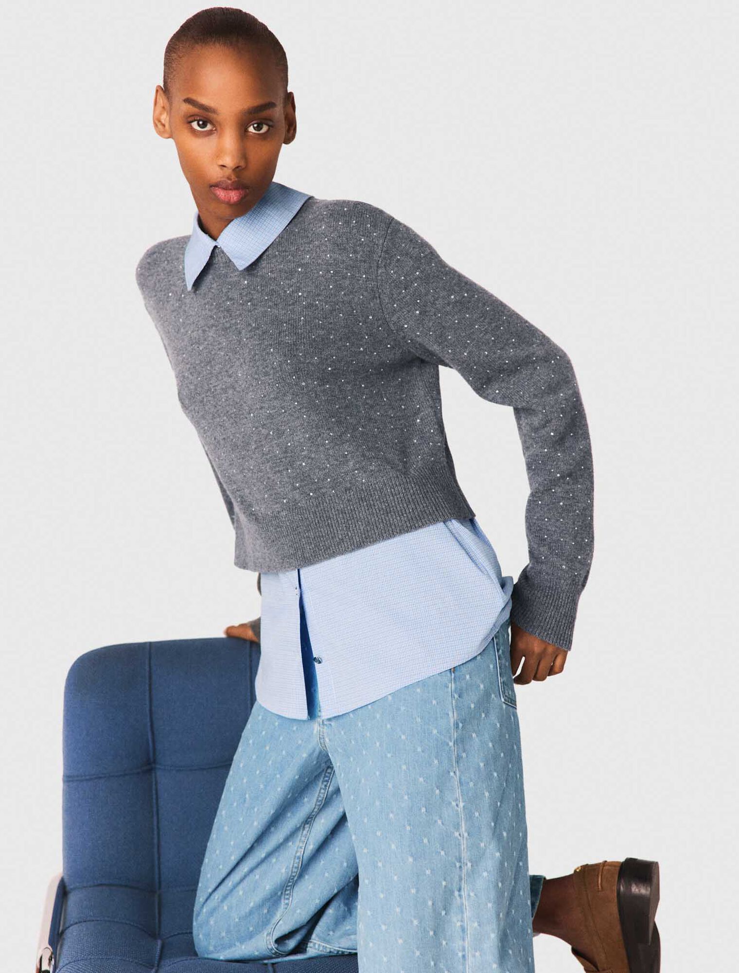 Pull strass, dettagli rimovibili