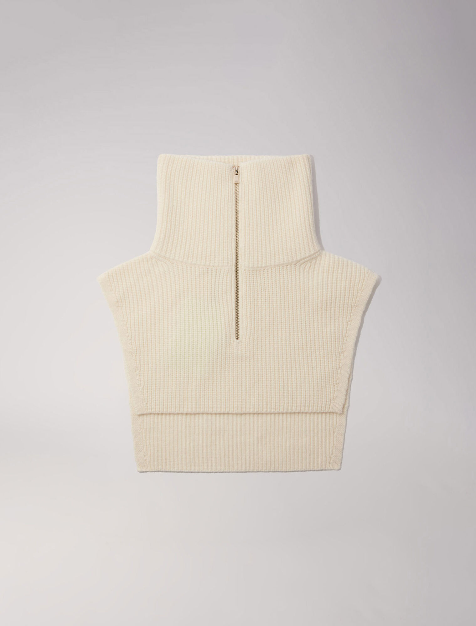 Collo con zip in lana e cashmere
